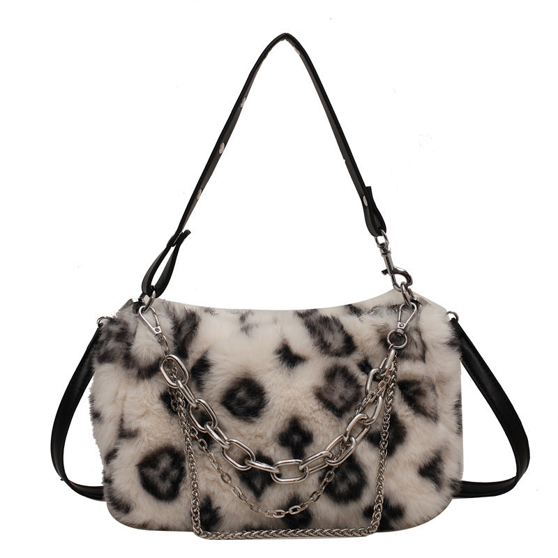 Winter Plush Chain Shoulder Bag
