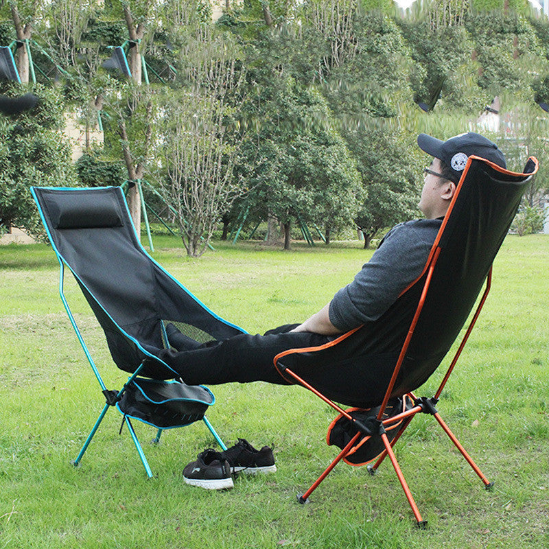 Portable Folding Beach Chair With Extended Backrest Moon Chair