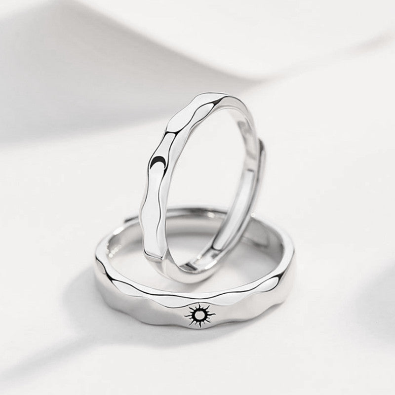 Sun And Moon Couple Silver Rings