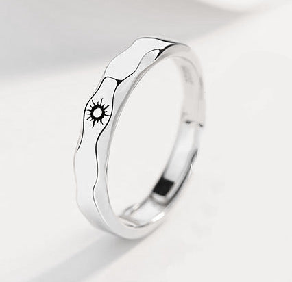 Sun And Moon Couple Silver Rings