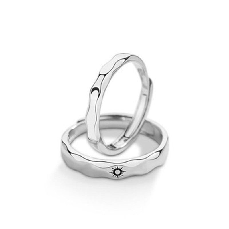 Sun And Moon Couple Silver Rings
