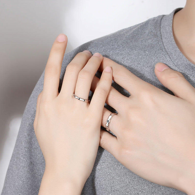 Sun And Moon Couple Silver Rings