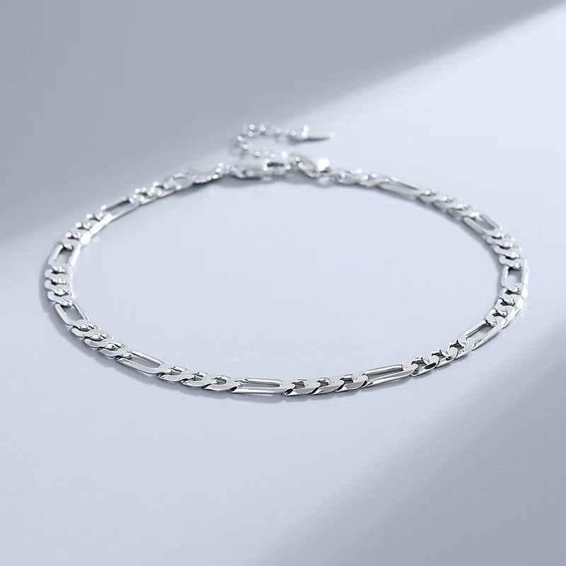 Sterling Anklet Figaro Bracelet