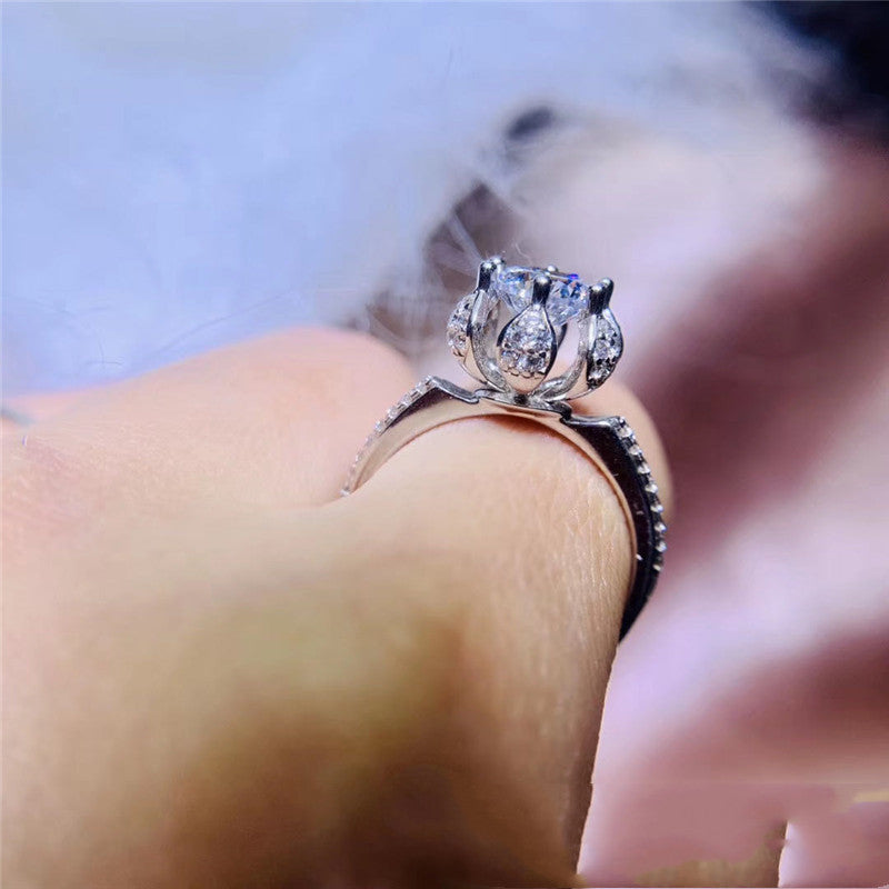 Lotus Diamond Proposal Ring