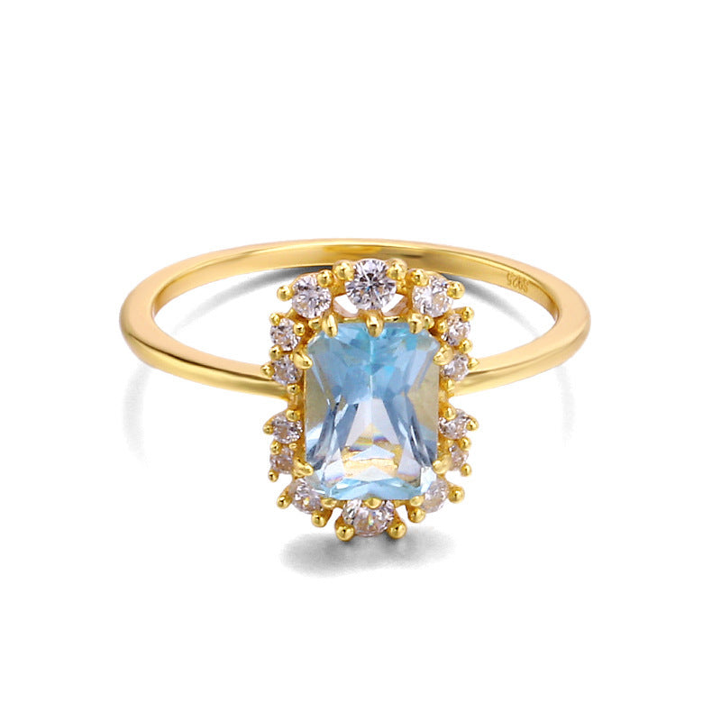 Inlaid with Zircon Ring