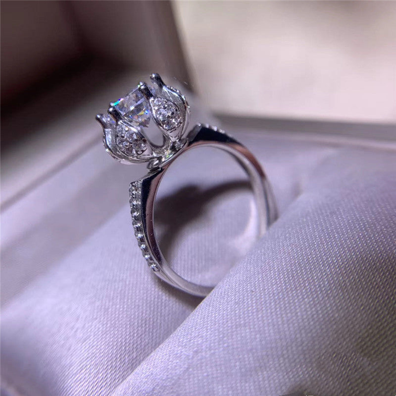 Lotus Diamond Proposal Ring