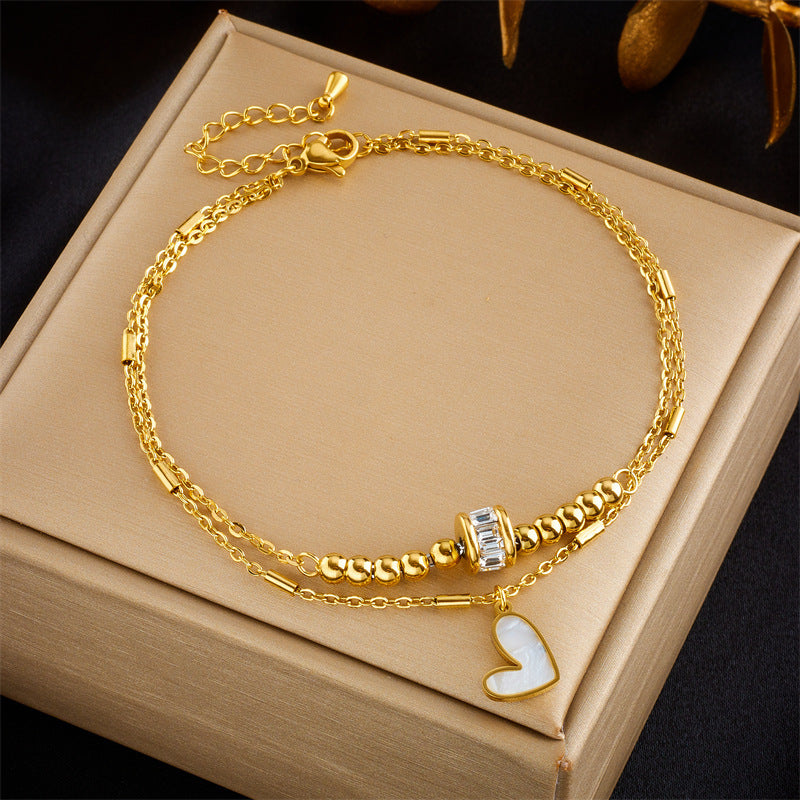 Boho Love Heart Anklet