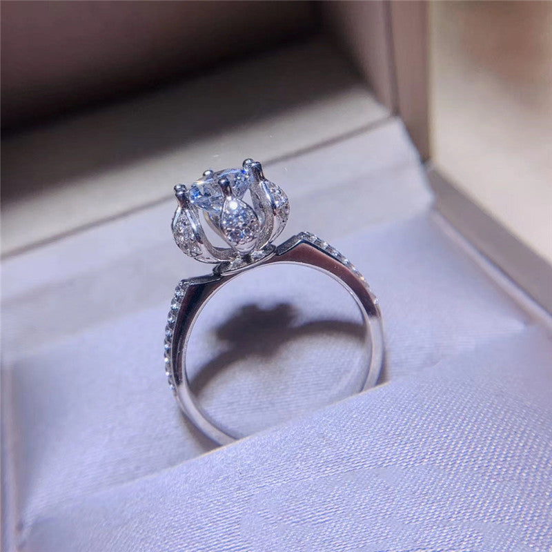 Lotus Diamond Proposal Ring