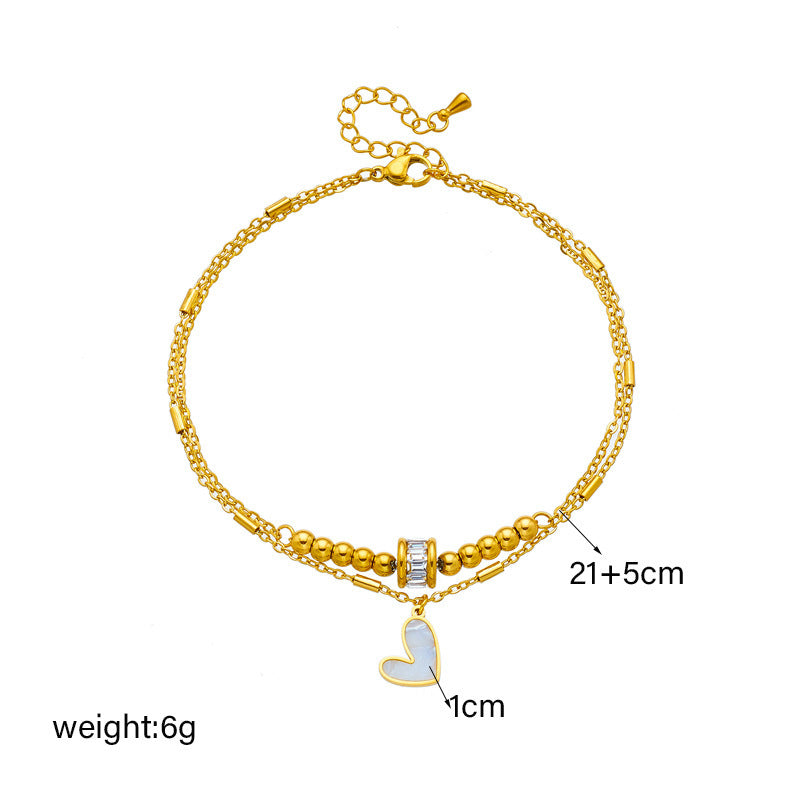 Boho Love Heart Anklet