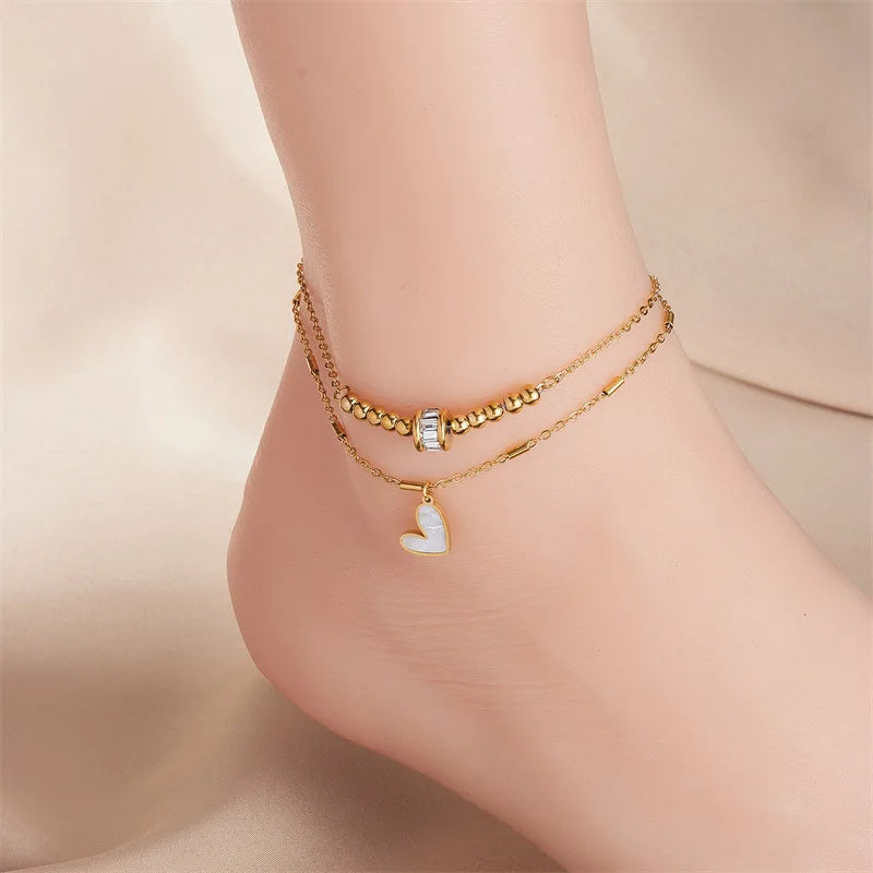 Boho Love Heart Anklet