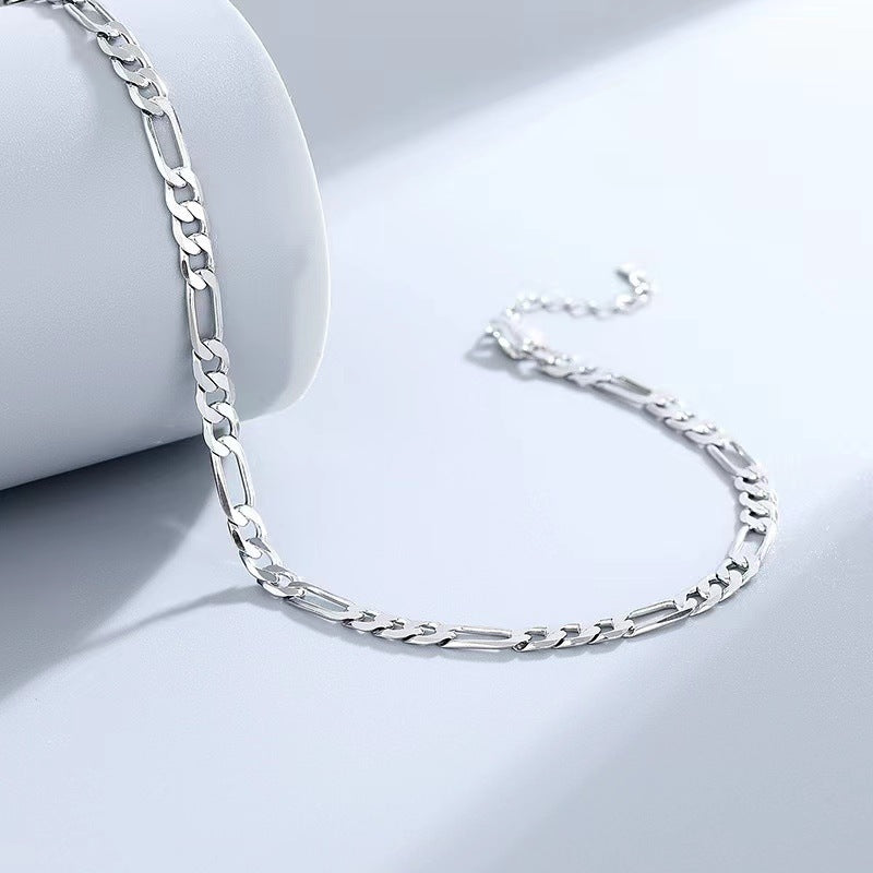 Sterling Anklet Figaro Bracelet