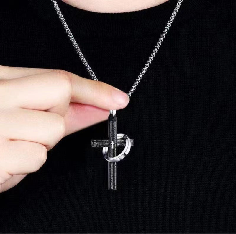 Scripture Ring Cross Necklace