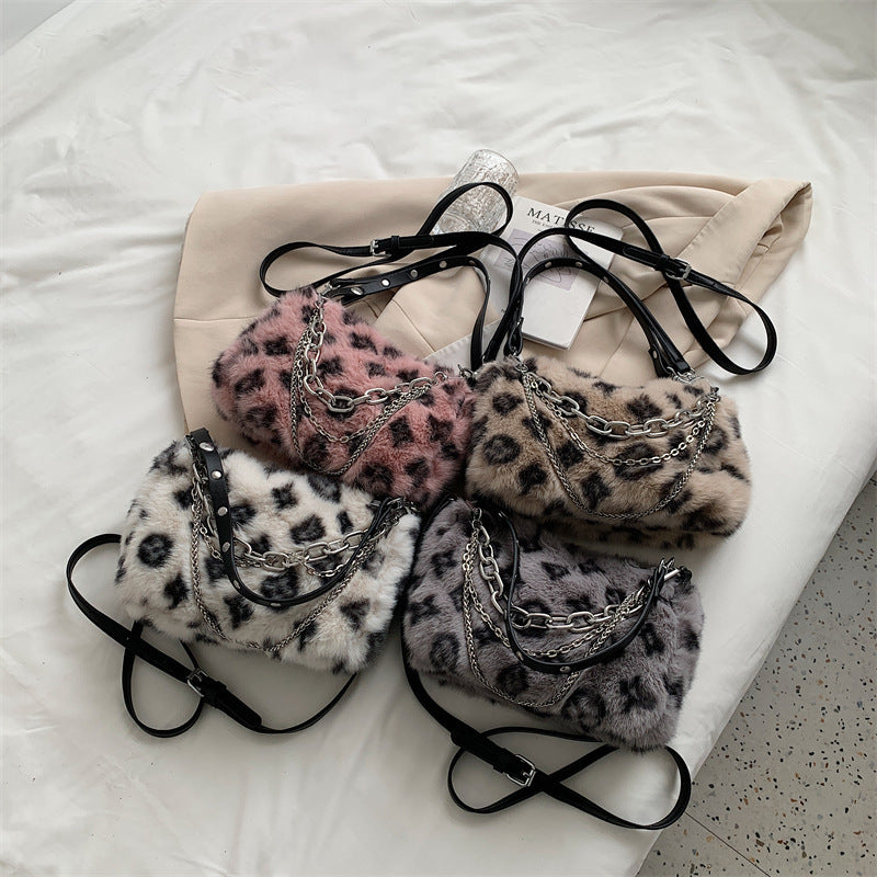 Winter Plush Chain Shoulder Bag