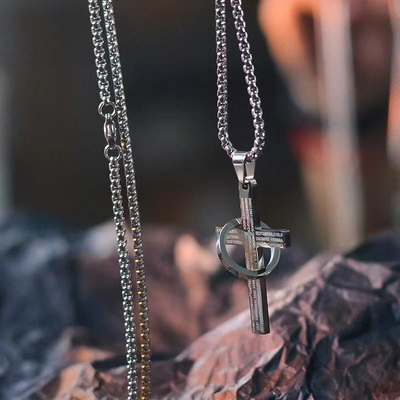 Scripture Ring Cross Necklace