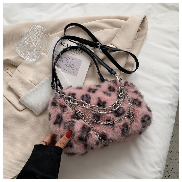 Winter Plush Chain Shoulder Bag