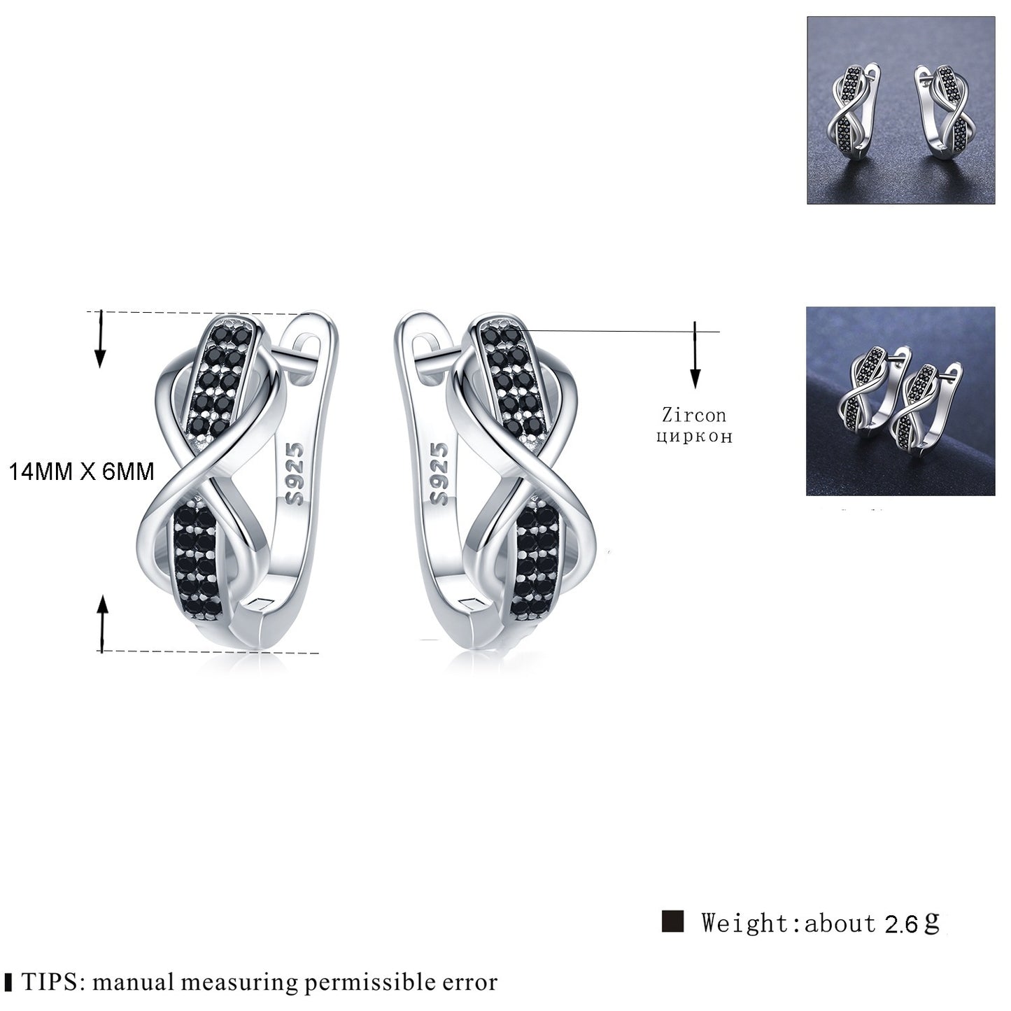 Round Lines Micro Inlaid Zircon Ear Clip