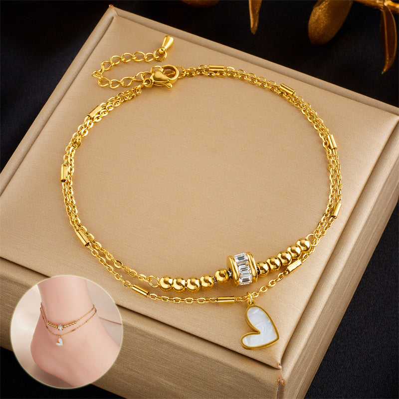 Boho Love Heart Anklet