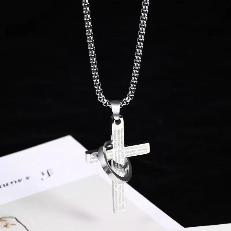 Scripture Ring Cross Necklace