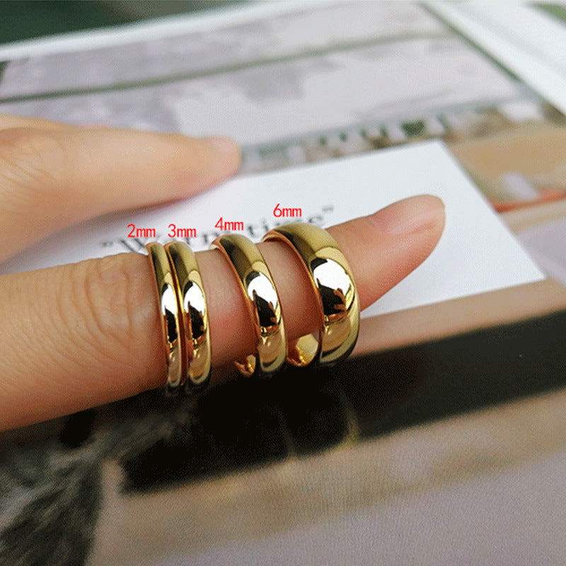 Glossy Plain Circle Tungsten Steel Couple Rings