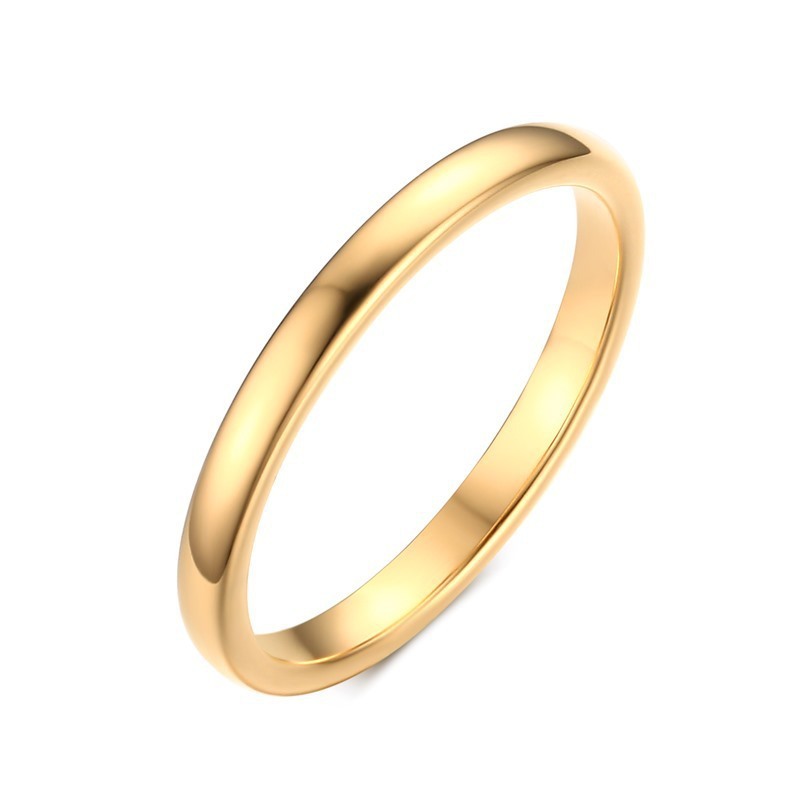 Glossy Plain Circle Tungsten Steel Couple Rings