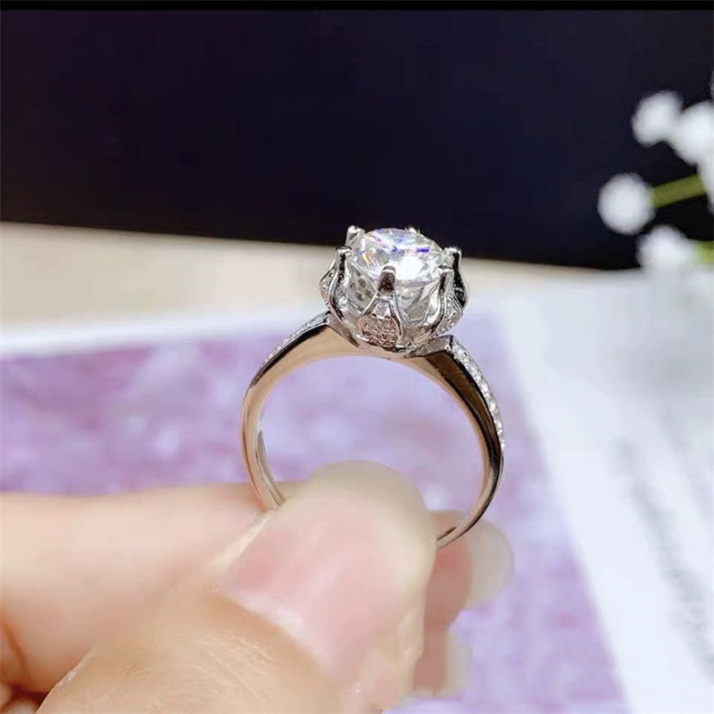 Lotus Diamond Proposal Ring