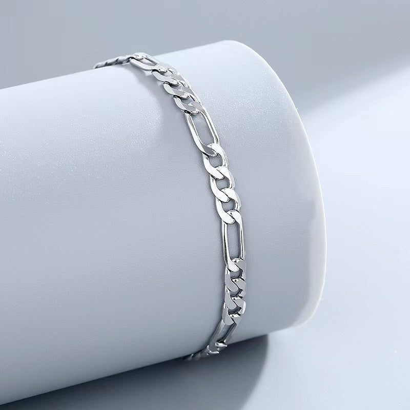 Sterling Anklet Figaro Bracelet