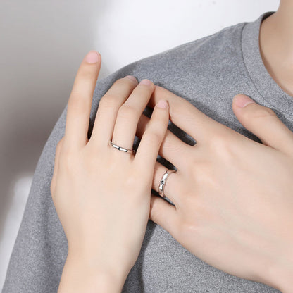 Sun And Moon Couple Silver Rings