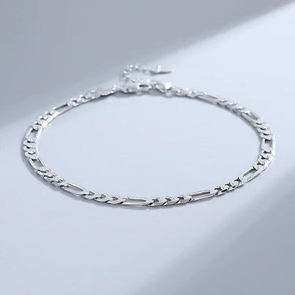 Sterling Anklet Figaro Bracelet