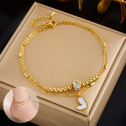 Boho Love Heart Anklet