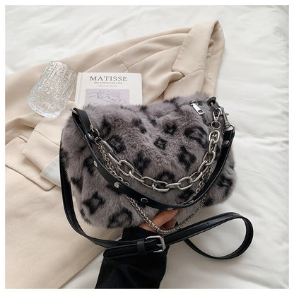 Winter Plush Chain Shoulder Bag
