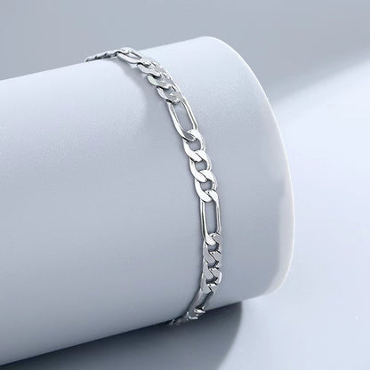 Sterling Anklet Figaro Bracelet